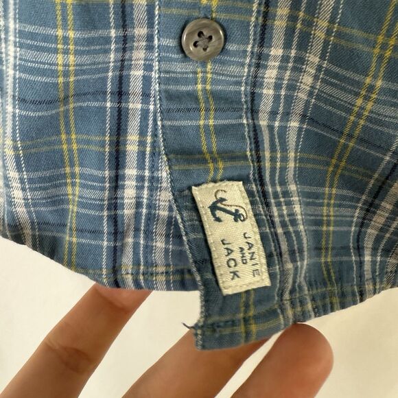 Janie & Jack Shirt Baby Boy 18 to 24 Months Blue Plaid Long Sleeve Button Up - Picture 3 of 6